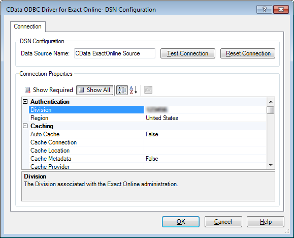 Configure the ODBC Driver for Exact Online