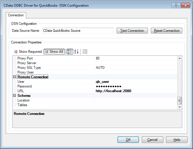 Configure the ODBC Driver for QuickBooks