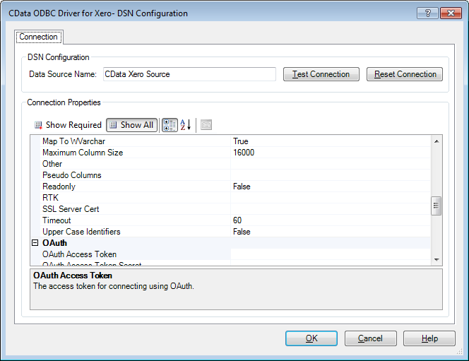 Configure the ODBC Driver for Xero Accounting